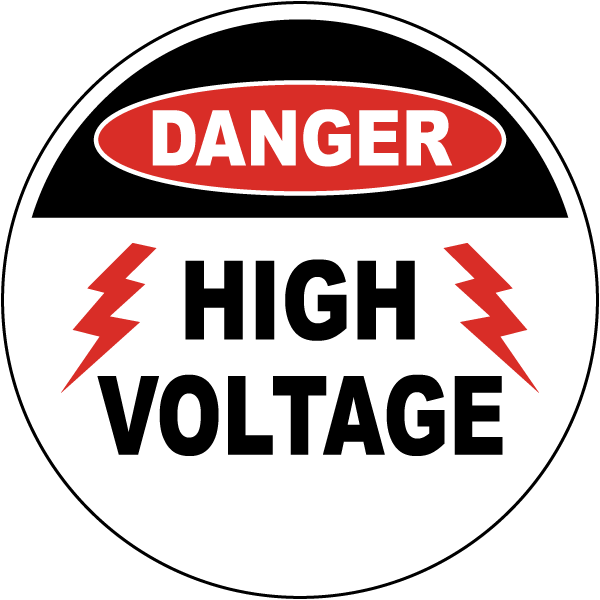 Danger High Voltage Floor Sign