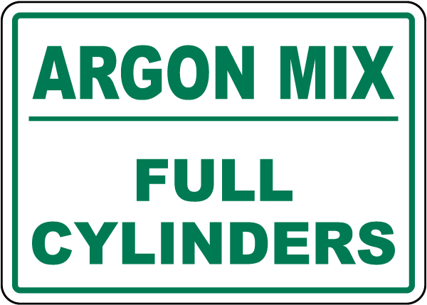 Full Argon Mix Cylinders Sign