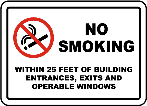 No Smoking Within 25 Feet Sign