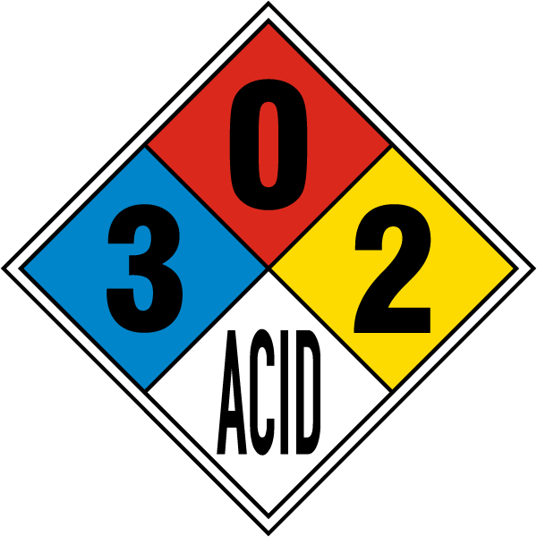 NFPA Diamond 3-0-2-ACID