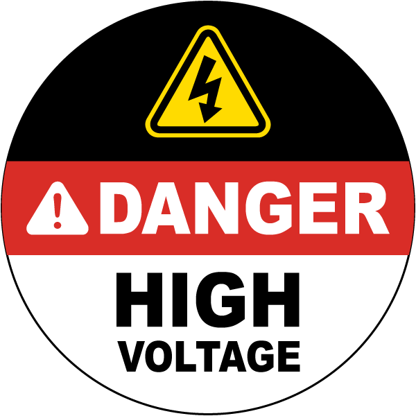 Danger High Voltage Floor Sign