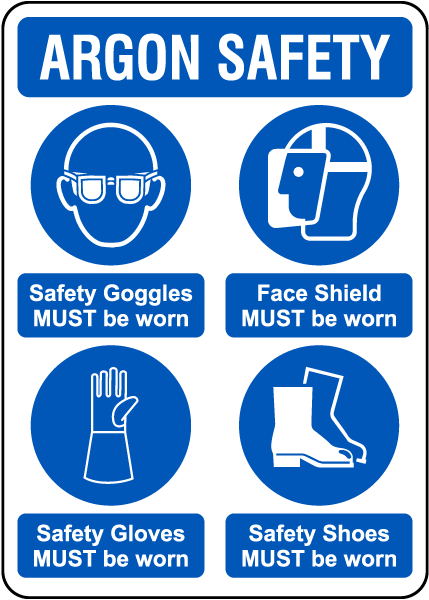 Argon Safety PPE Sign