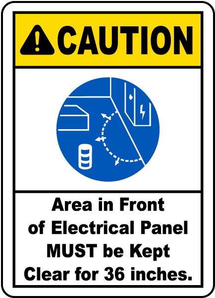 Area Must Be Clear For 36 Inches Sign