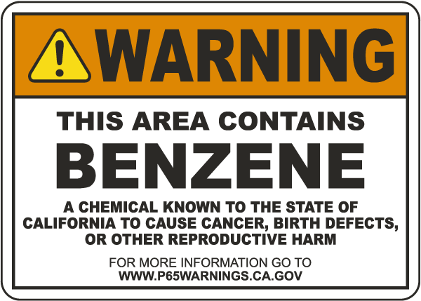 Warning This Area Contains Benzene Sign