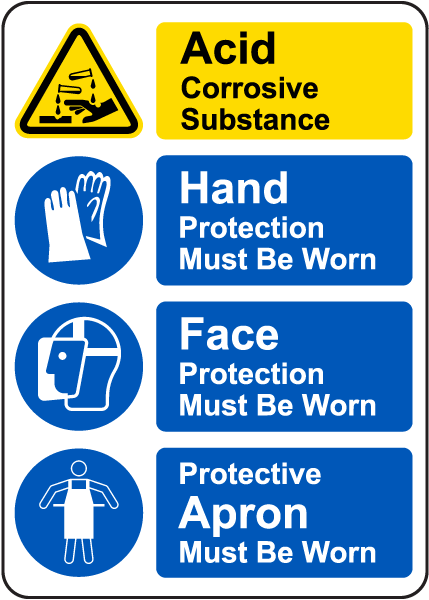 Acid Corrosive Substance PPE Protection Sign