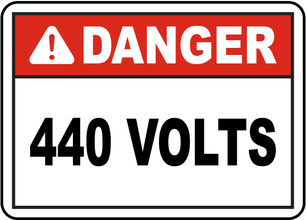 Danger 440 Volts Label