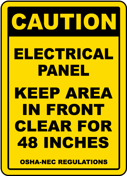 Caution Keep Area Clear For 48 Inches Floor Sign