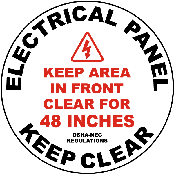 Keep Area Clear For 48 Inches Floor Sign