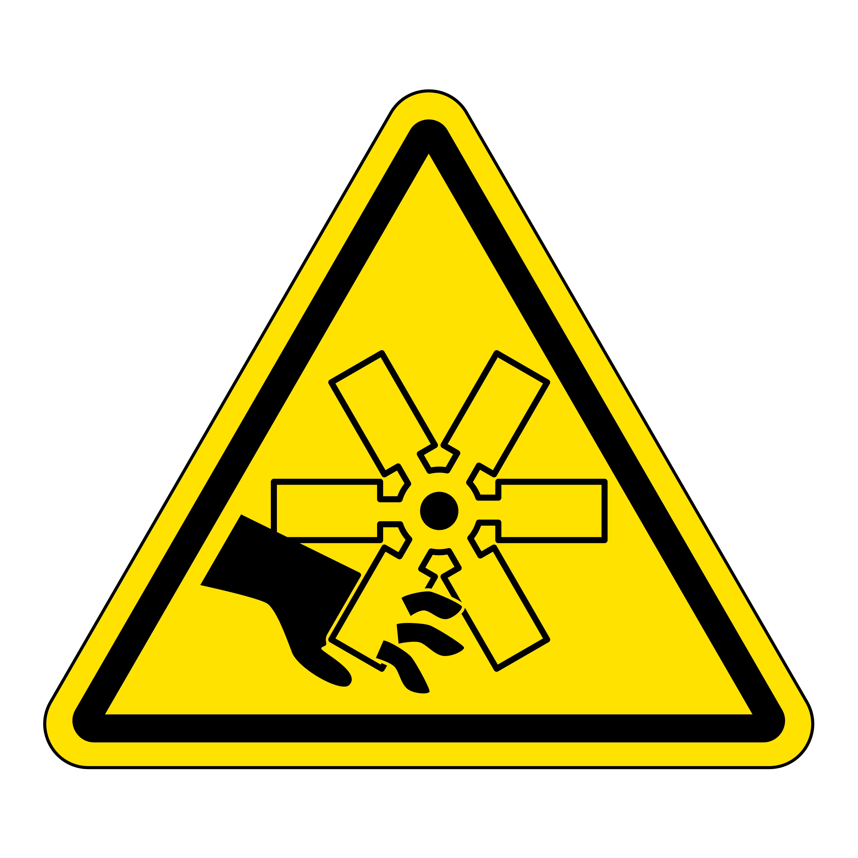 Hand Safety Sign For Rotating Mechanism HSS50020