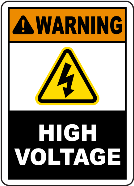 Warning High Voltage Sign