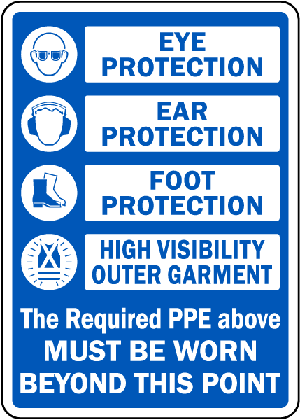 The Required PPE Must Be Worn Sign