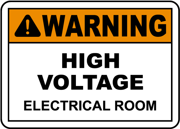 High Voltage Electrical Room Sign