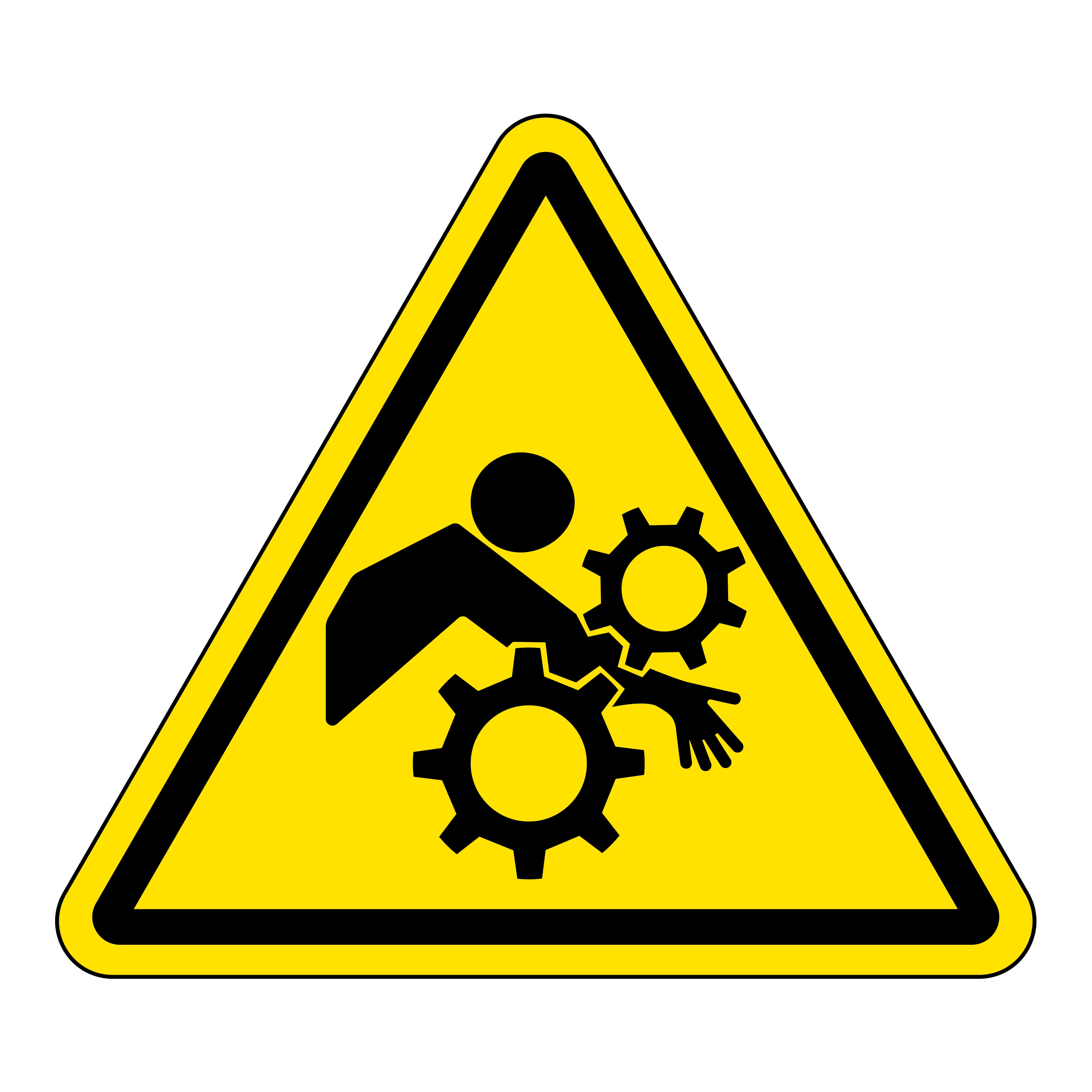 Hand Safety Sign For Rotating Mechanism HSS50022