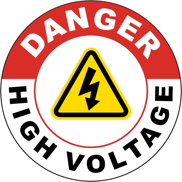 Danger High Voltage Floor Sign