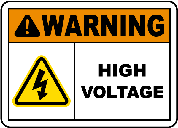 Warning High Voltage Sign