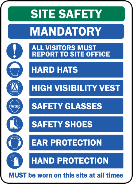 Site Safety Mandatory PPE Sign