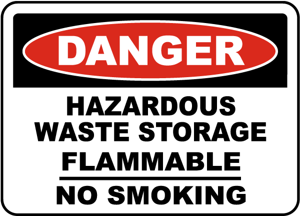 Danger Hazardous Waste Storage Sign