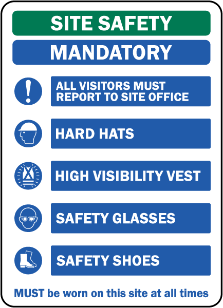 Site Safety Mandatory PPE Sign