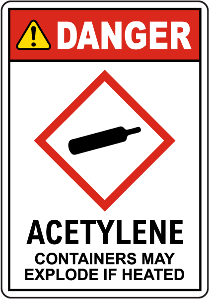 Acetylene Containers May Explode Sign