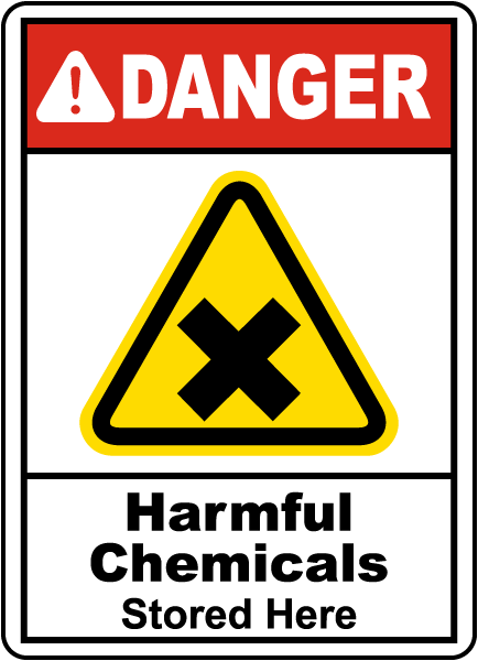 Harmful Chemicals Stored Here Sign