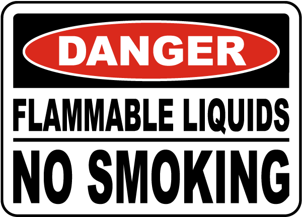 Flammable Liquids No Smoking Sign