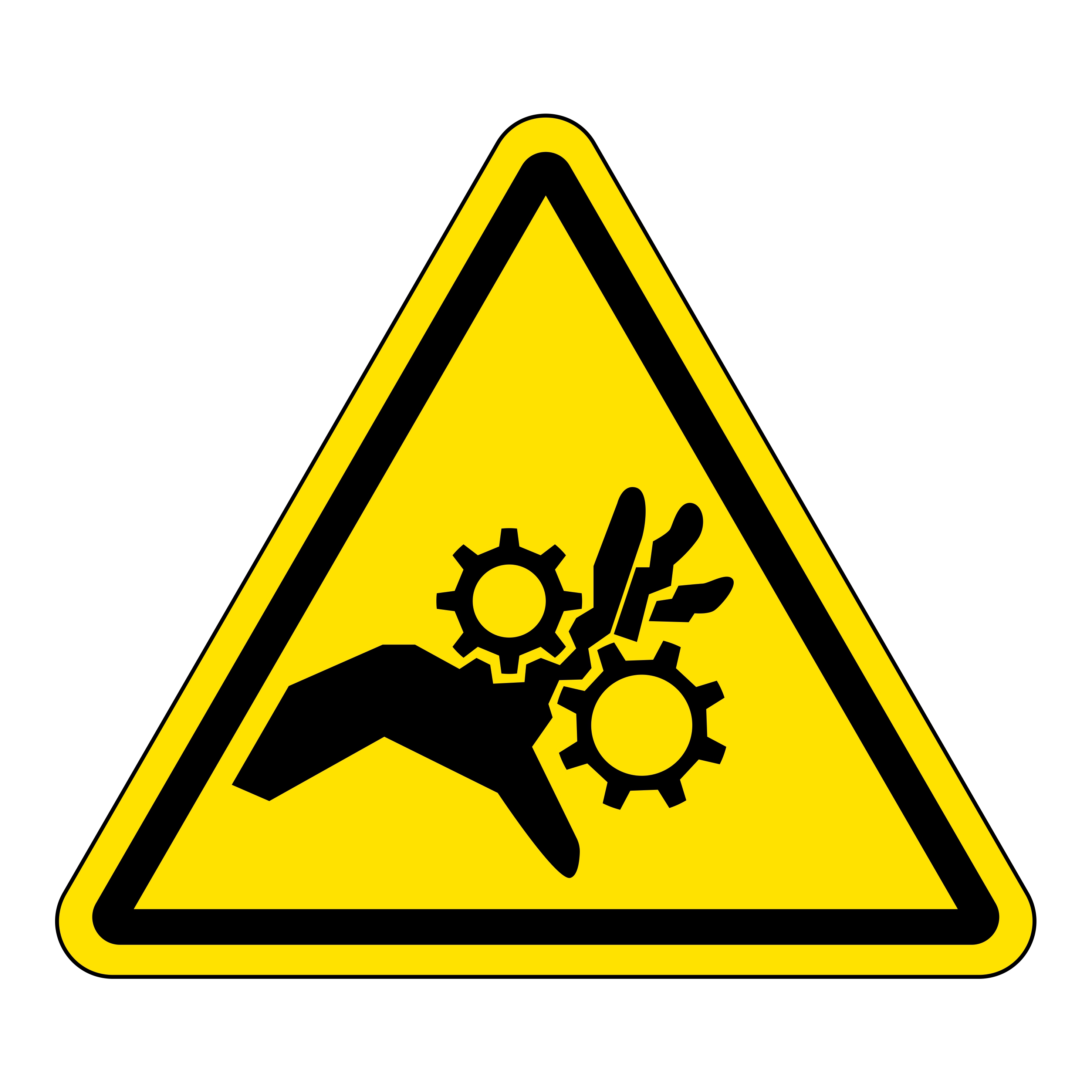 Hand Safety Sign For Rotating Mechanism HSS50019