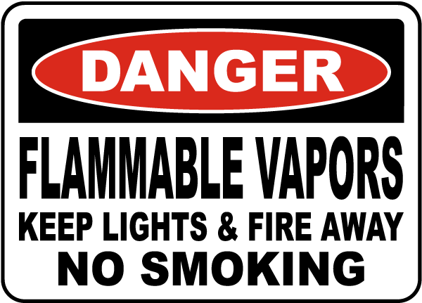 Flammable Vapors Keep Fire Away Sign