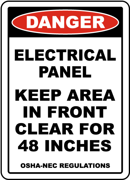 Danger Keep Area Clear For 48 Inches Floor Sign