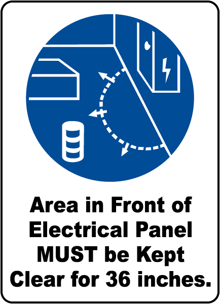 Area Must Be Clear For 36 Inches Sign