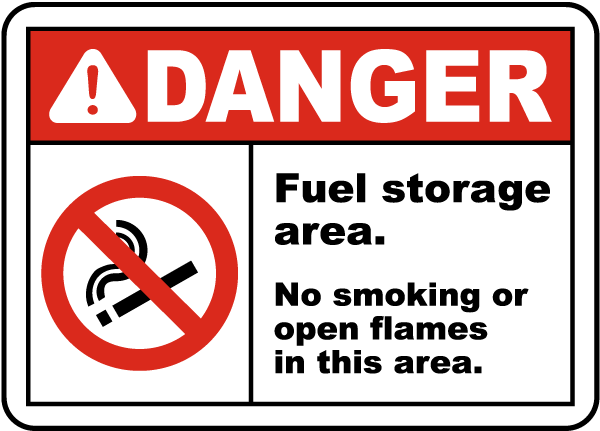 Fuel Storage Area No Smoking Sign