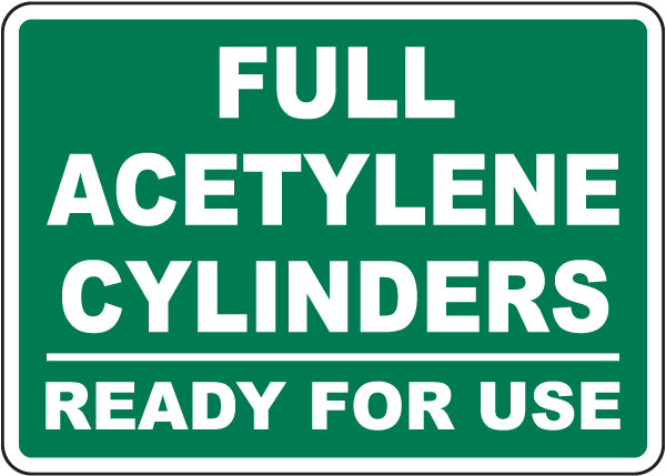 Full Acetylene Cylinders Sign