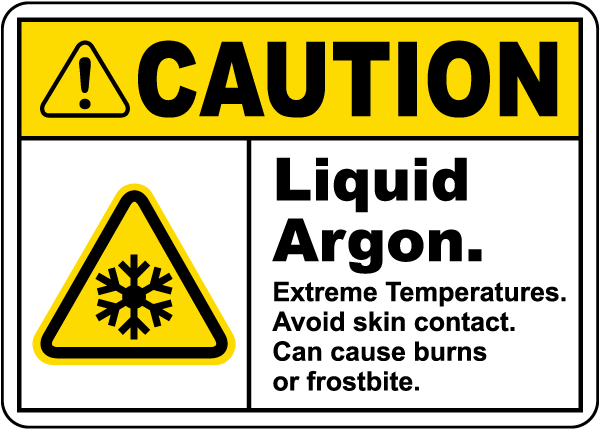 Caution Liquid Argon Sign