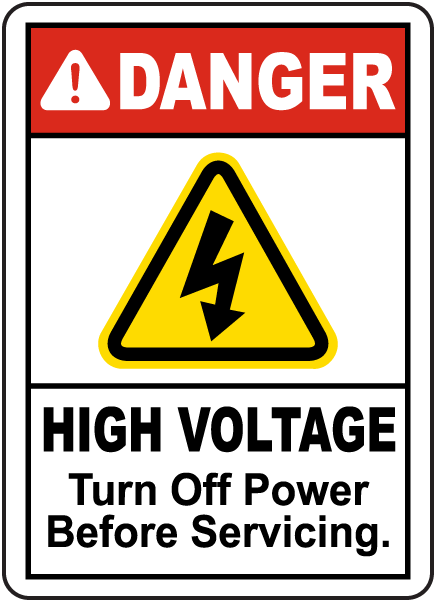 High Voltage Turn Off Power Sign