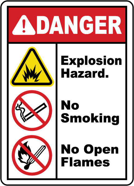 Explosion Hazard No Smoking Sign