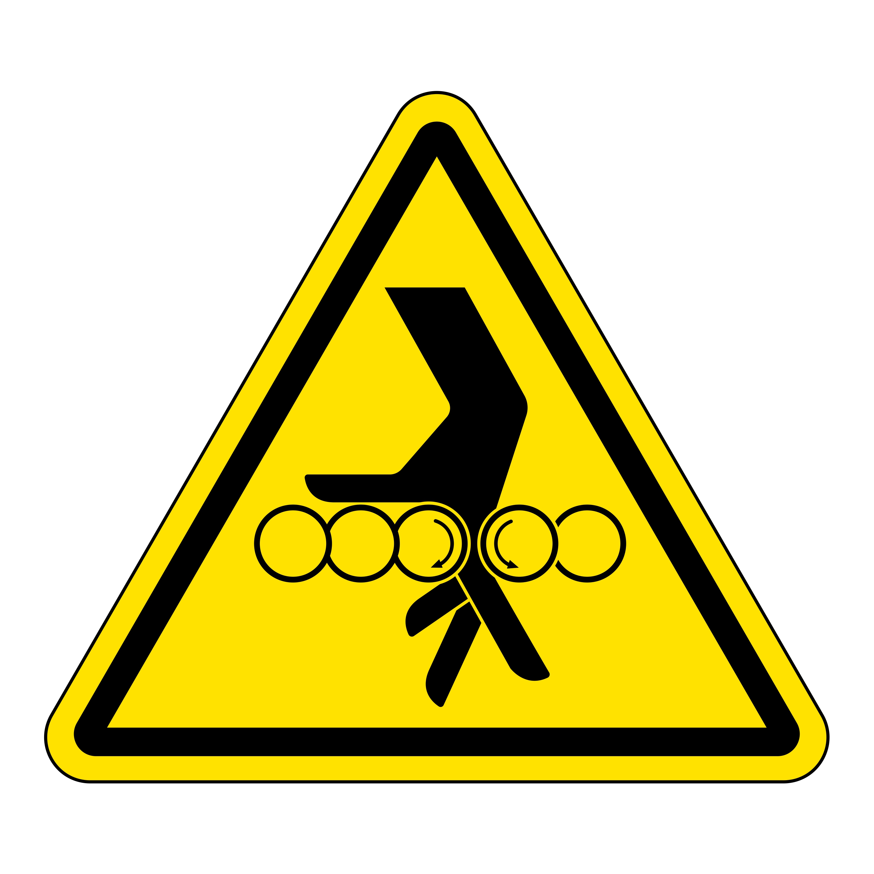 Hand Safety Sign For Rotating Mechanism HSS50024