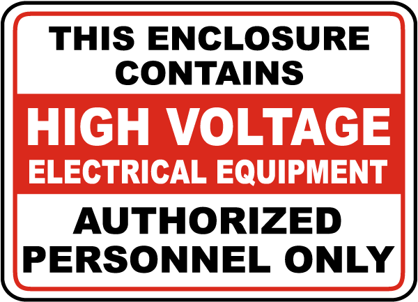 High Voltage Equipment Sign