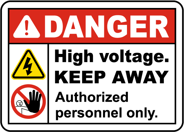 High Voltage Keep Away Sign