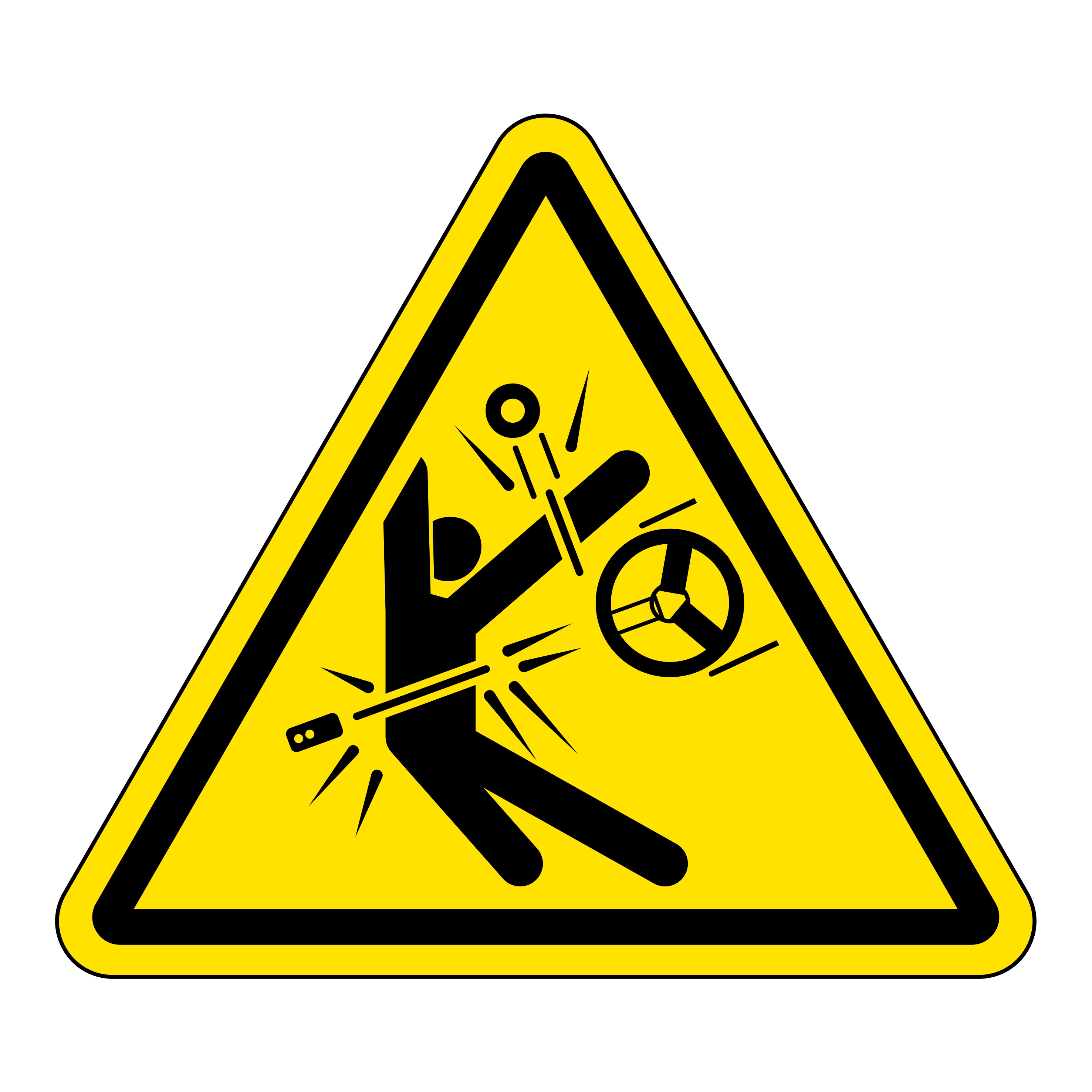 Hand Safety Sign For Rotating Mechanism HSS50008