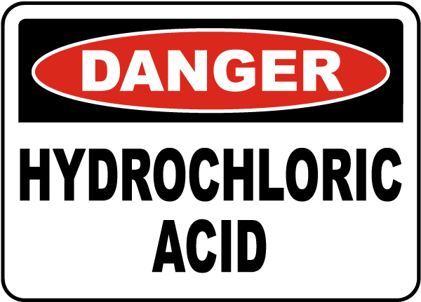 Danger Hydrochloric Acid Sign